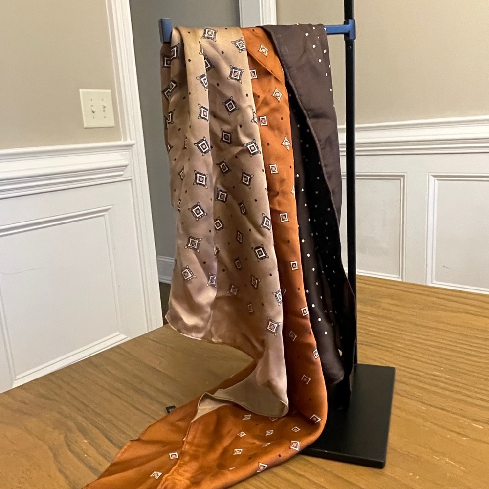 Silk Square Scarves Bandana Shawl Scarf Neckerchief Women Head Wraps 27.5”Square - Picture 6 of 7